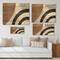 Designart - Abstract Shapes in Terracotta and Ivory Shapes III - Modern Print on Natural Pine Wood
